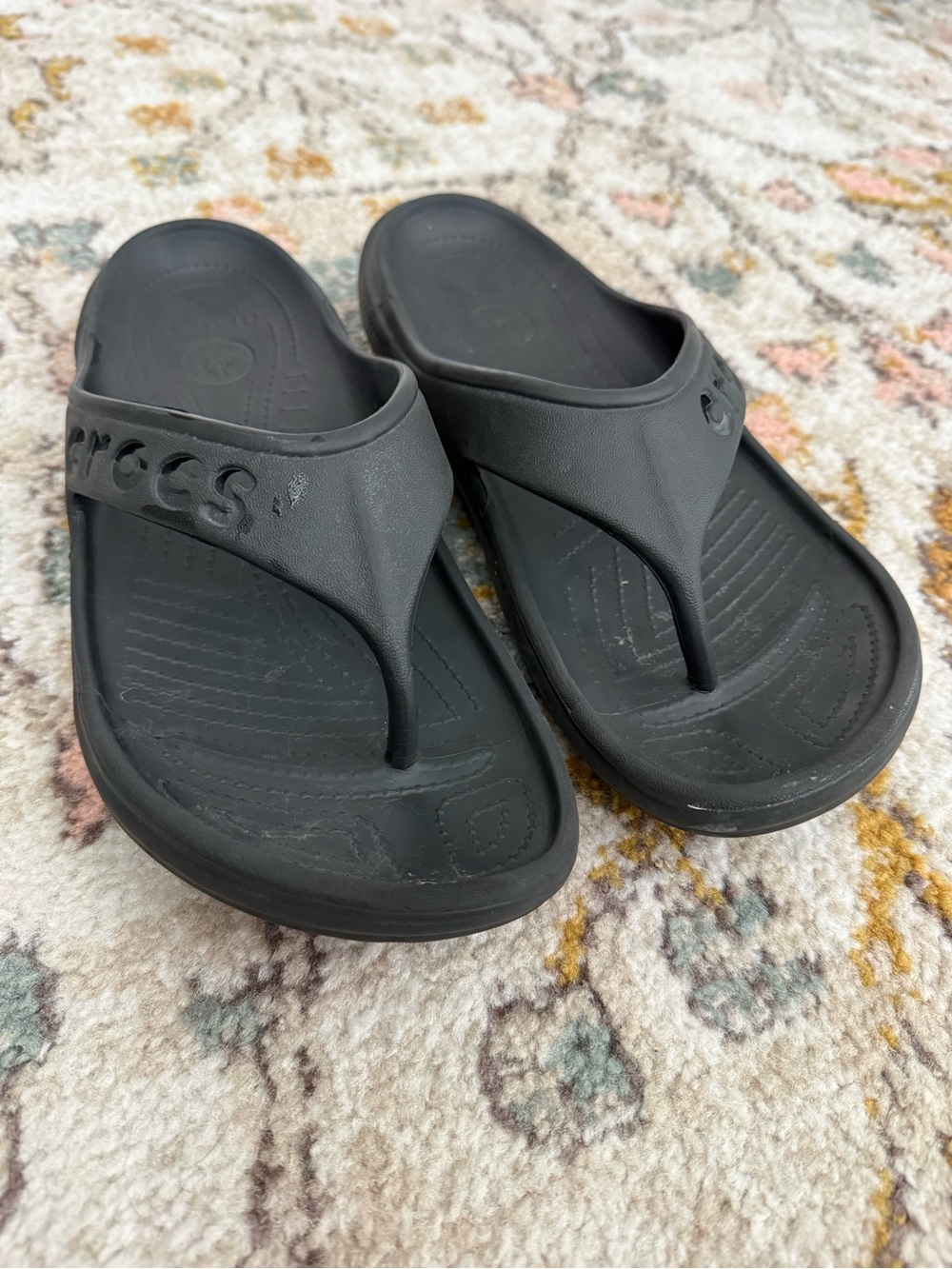 CROCS Unisex Black Thong Sandals Foam Flip-Flops Size M10/W12 | Beach Summer